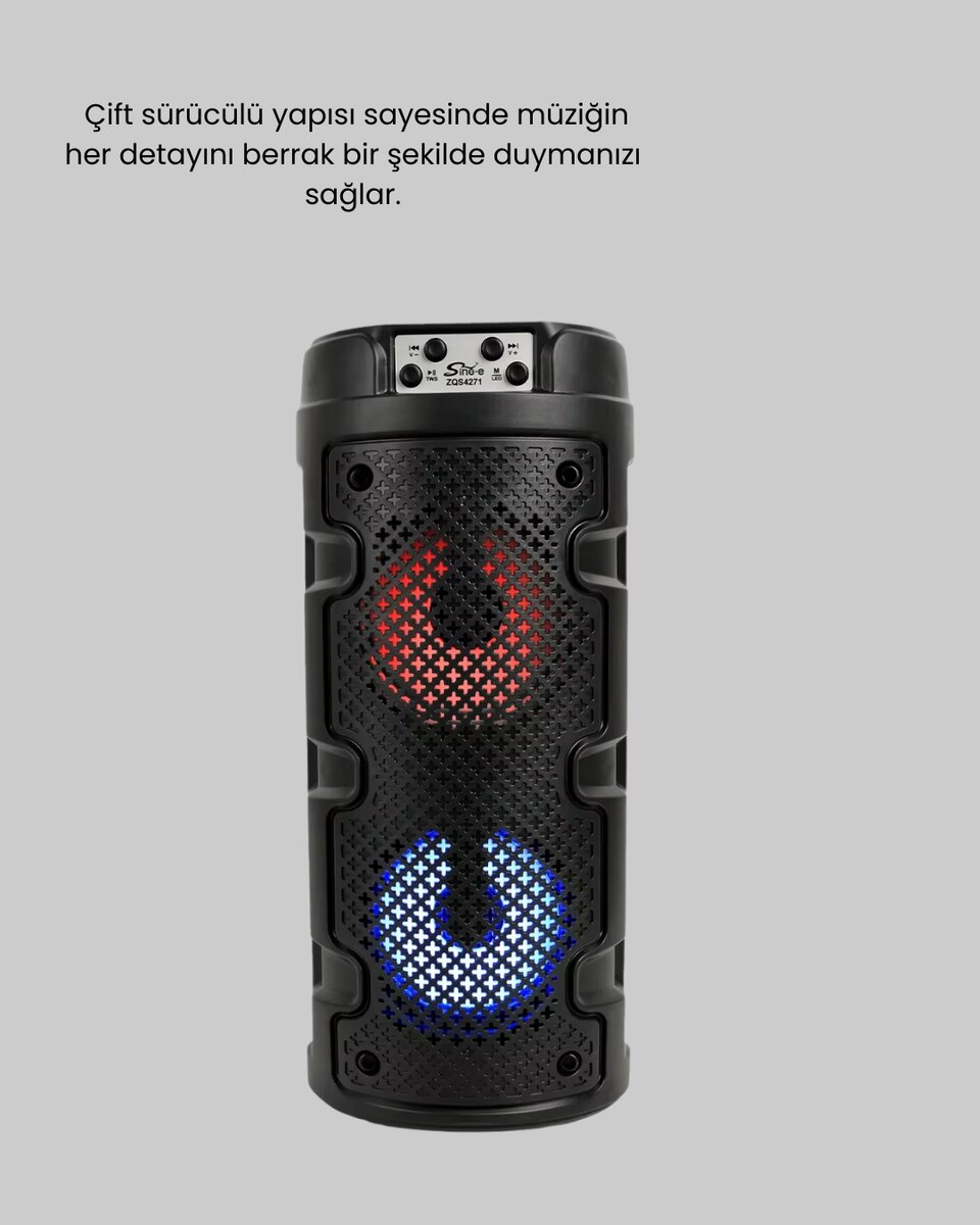 Kablosuz Stereo Hoparlör USB + SD Kart + AUX Destekli Bluetooth 5.0 3 Kablosuz Stereo Hoparlör USB + SD Kart + AUX Destekli Bluetooth 5.0 - Görsel 3