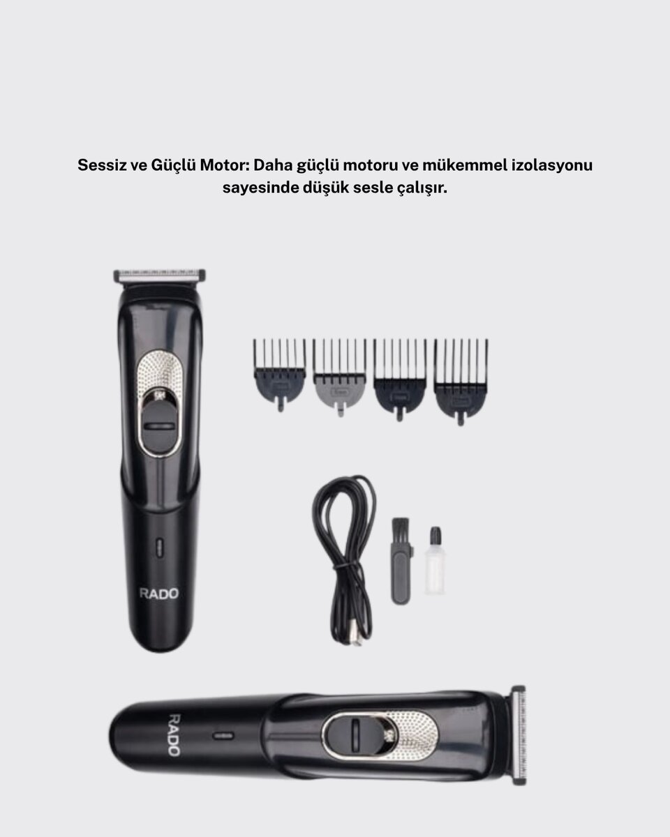Ergonomik Tasarımlı 3 Taraklı Profesyonel Şarjlı Saç Sakal Tıraş Makinesi 2 Ergonomik Tasarımlı 3 Taraklı Profesyonel Şarjlı Saç Sakal Tıraş Makinesi - Görsel 2