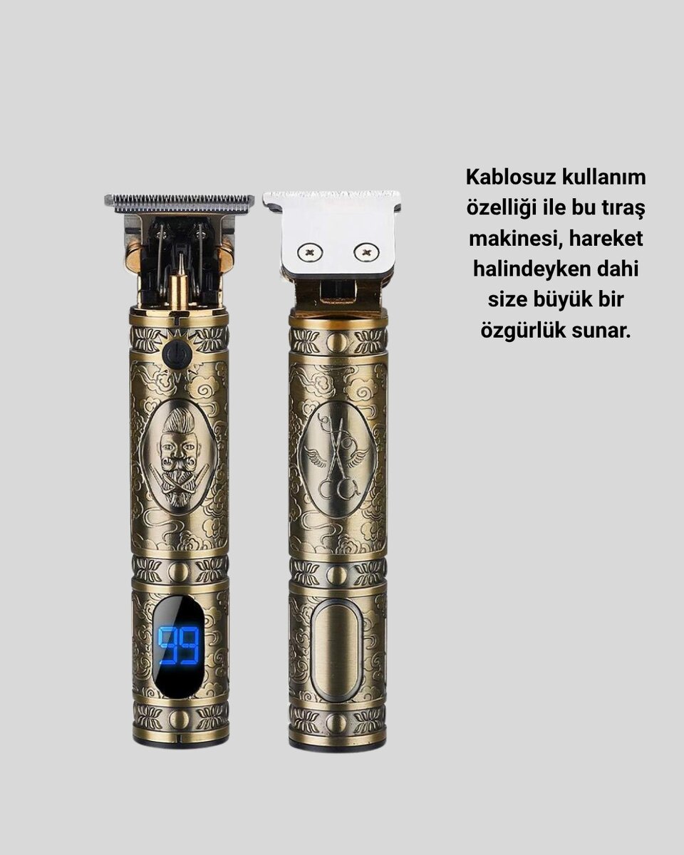 Kablosuz Şarjlı Profesyonel Tıraş Makinesi – 1800 mAh Lityum Pil 2 Kablosuz Şarjlı Profesyonel Tıraş Makinesi – 1800 mAh Lityum Pil - Görsel 2