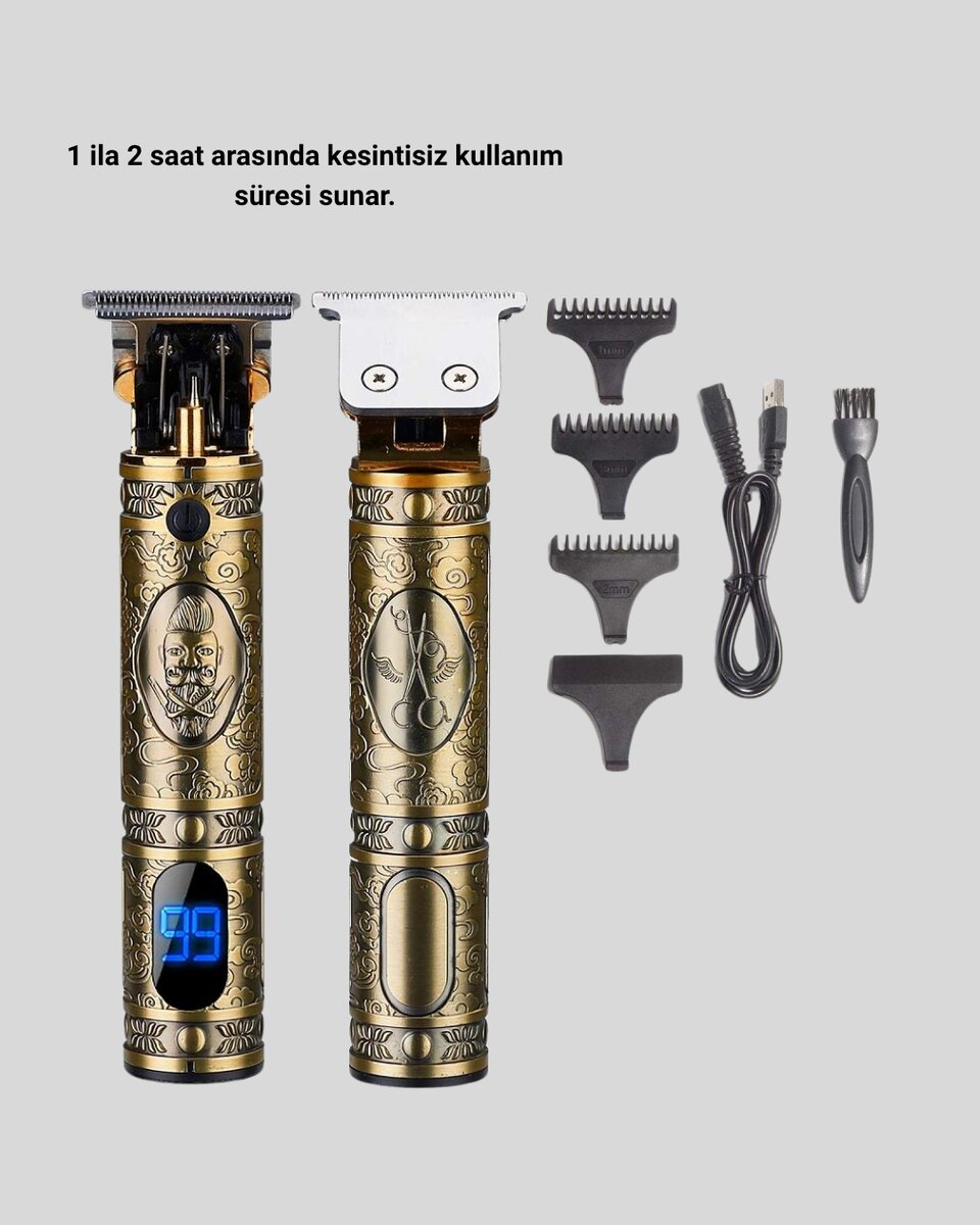Kablosuz Şarjlı Profesyonel Tıraş Makinesi – 1800 mAh Lityum Pil 4 Kablosuz Şarjlı Profesyonel Tıraş Makinesi – 1800 mAh Lityum Pil - Görsel 4