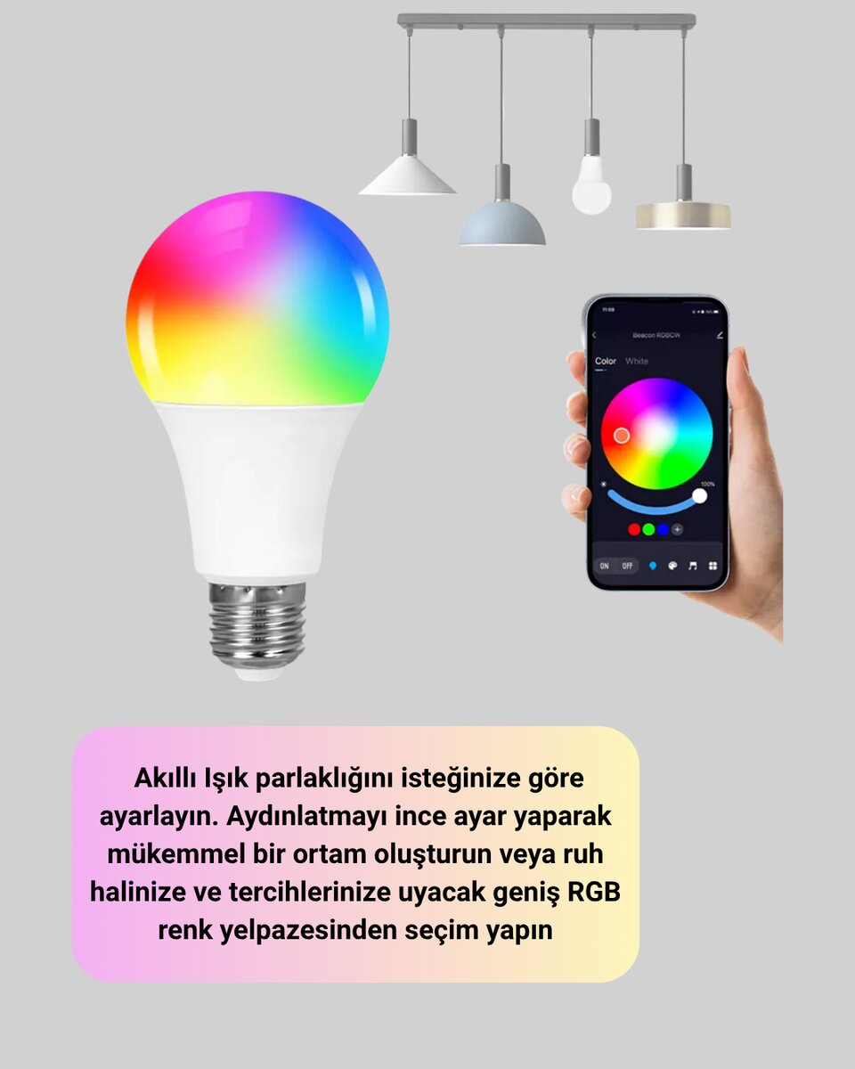 RGBW Teknolojili Akıllı LED Ampul Zamanlayıcılı 2 RGBW Teknolojili Akıllı LED Ampul Zamanlayıcılı - Görsel 2