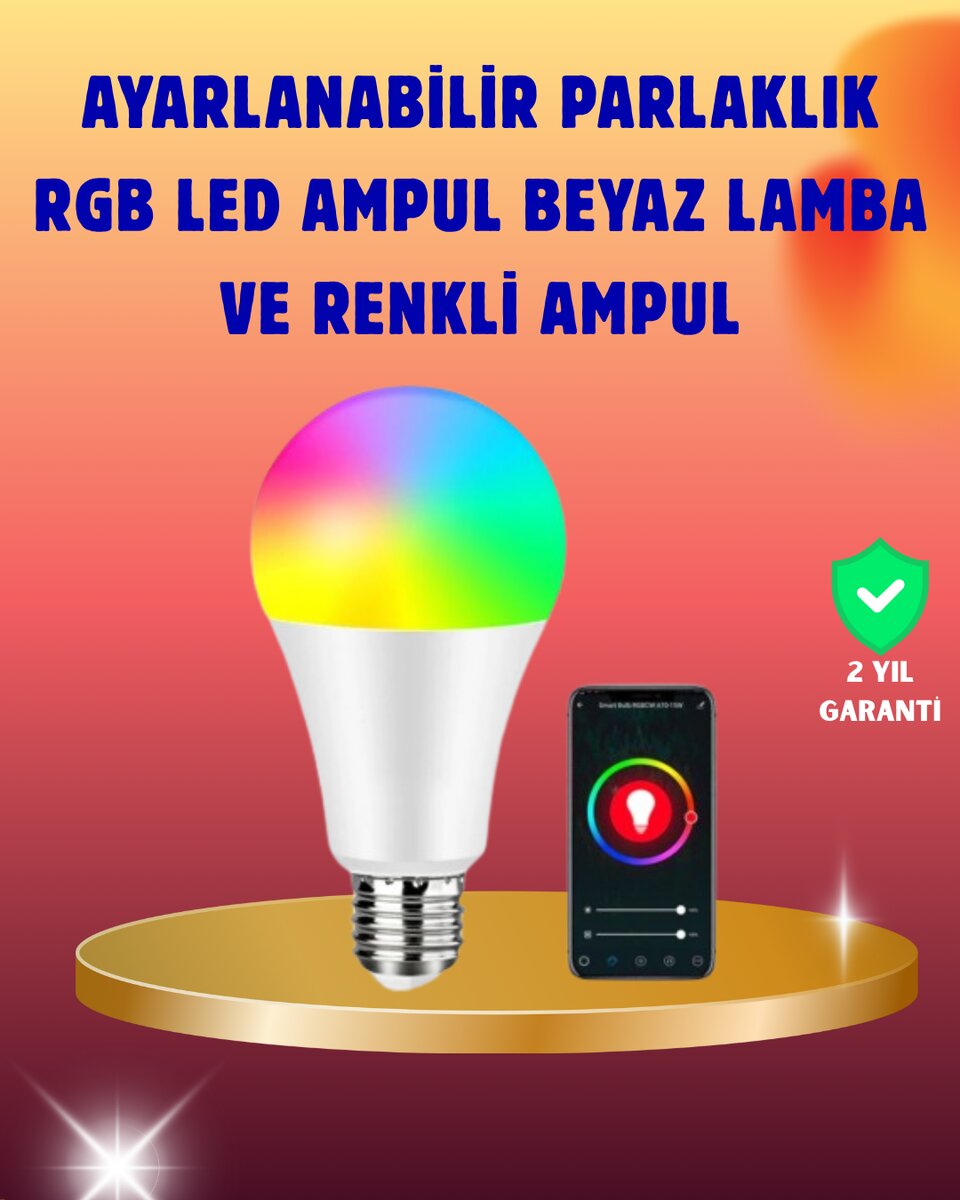 Enerji Verimli Akıllı LED Ampul Uzaktan Kontrol Özellikli 1 Enerji Verimli Akıllı LED Ampul Uzaktan Kontrol Özellikli