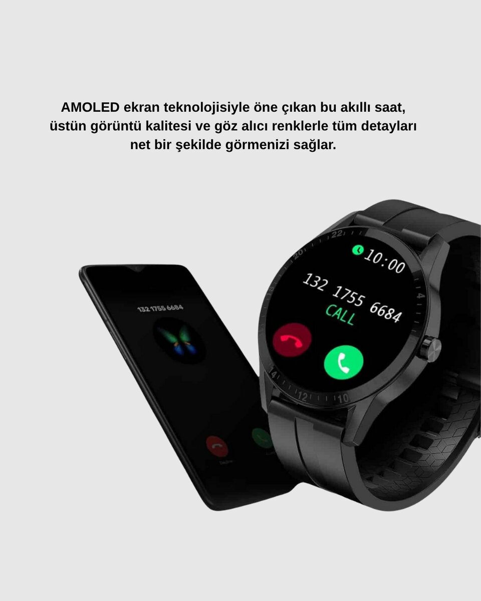 AMOLED Ekranlı Smartwatch – 3 Kordonlu, Kalp Atış & Uyku Takipli Akıllı Saat 3 AMOLED Ekranlı Smartwatch – 3 Kordonlu, Kalp Atış & Uyku Takipli Akıllı Saat - Görsel 3
