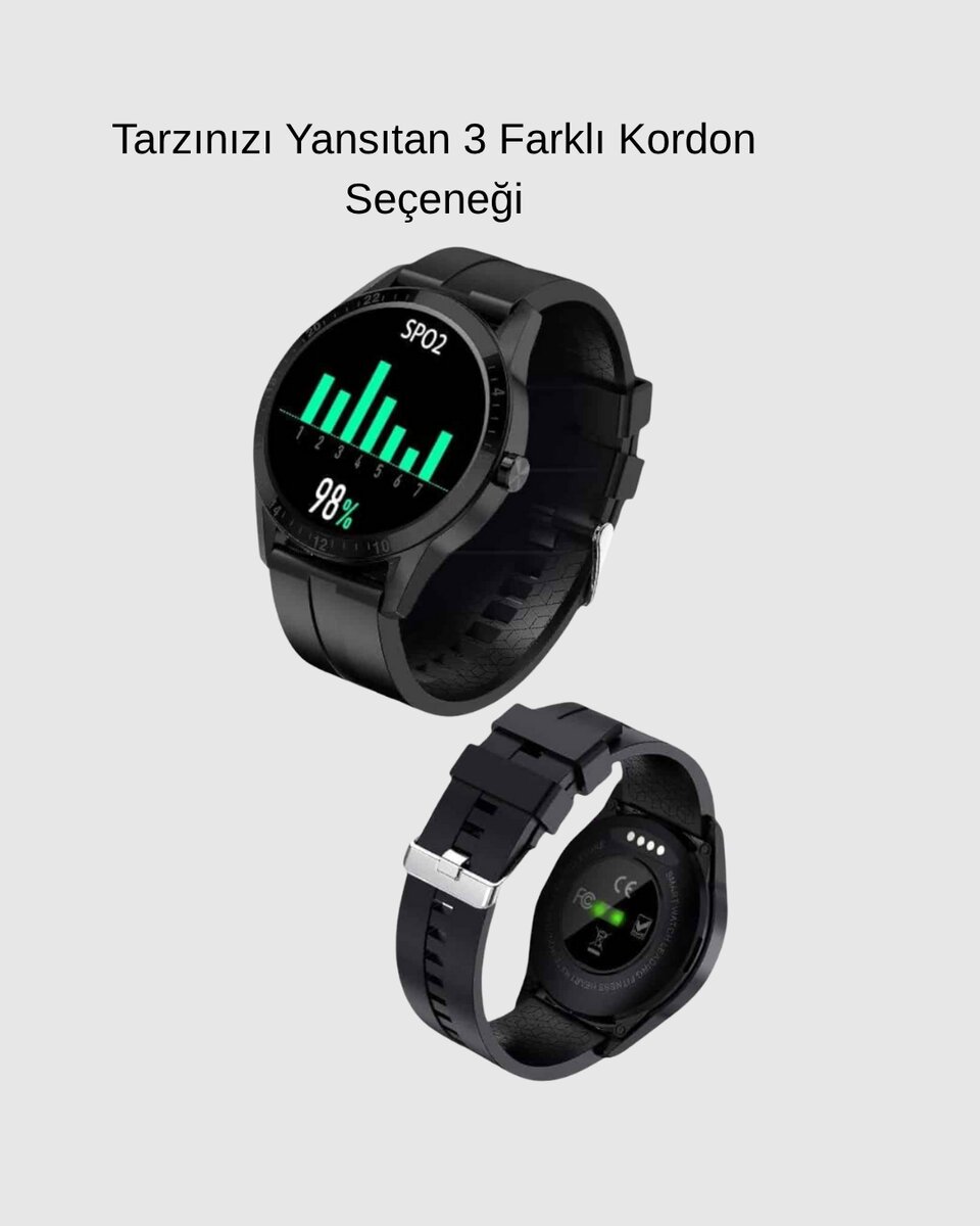 AMOLED Ekranlı Smartwatch – 3 Kordonlu, Kalp Atış & Uyku Takipli Akıllı Saat 4 AMOLED Ekranlı Smartwatch – 3 Kordonlu, Kalp Atış & Uyku Takipli Akıllı Saat - Görsel 4