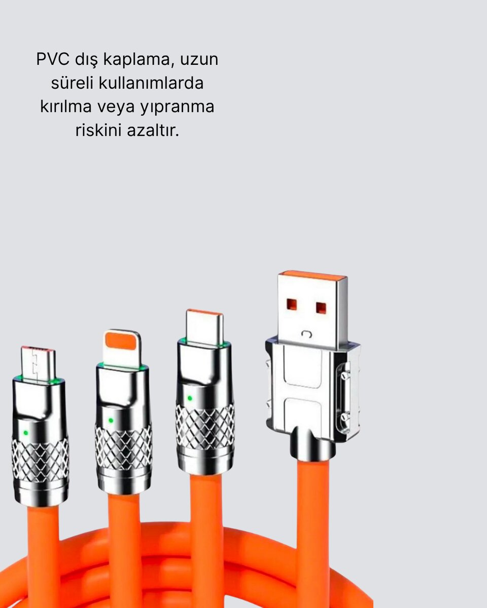 Dayanıklı Hızlı Şarj Kablosu – Esnek Kırılmaz ve Yüksek Hızlı Veri Aktarım Destekli 3 Dayanıklı Hızlı Şarj Kablosu – Esnek Kırılmaz ve Yüksek Hızlı Veri Aktarım Destekli - Görsel 3