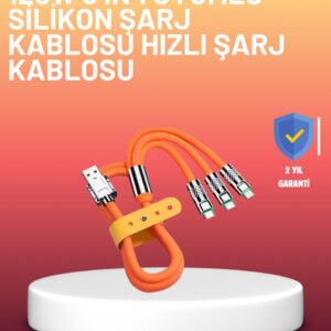Çinko Alaşımlı Uçlu 120 W Şarj Kablosu – Dolaşmaya Dayanıklı 1,2 m USB Kablo