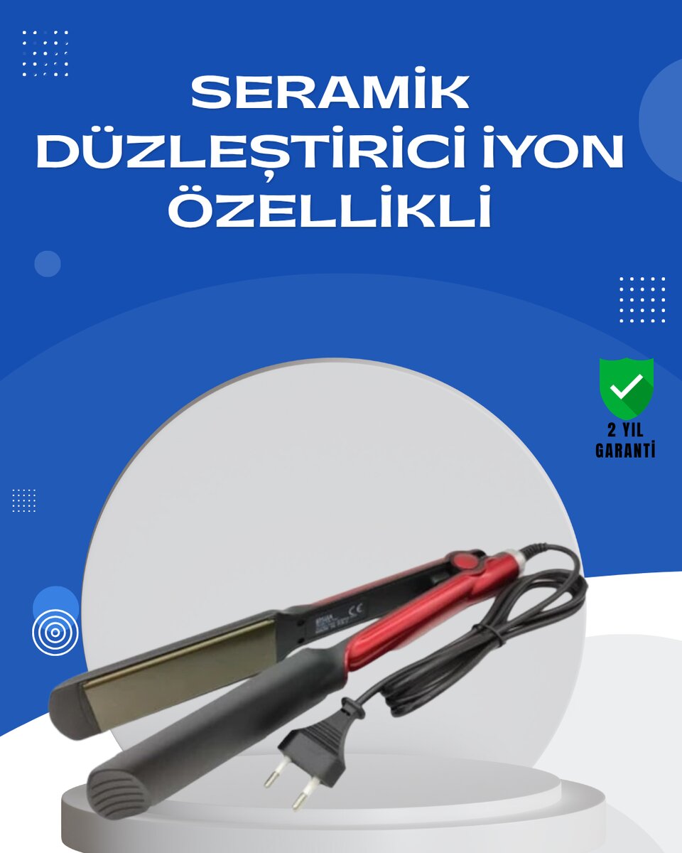 Iyon Teknolojili Düzleştirici – Düzleştirici ve Dalga Yapma Özellikli 1 Iyon Teknolojili Düzleştirici – Düzleştirici ve Dalga Yapma Özellikli