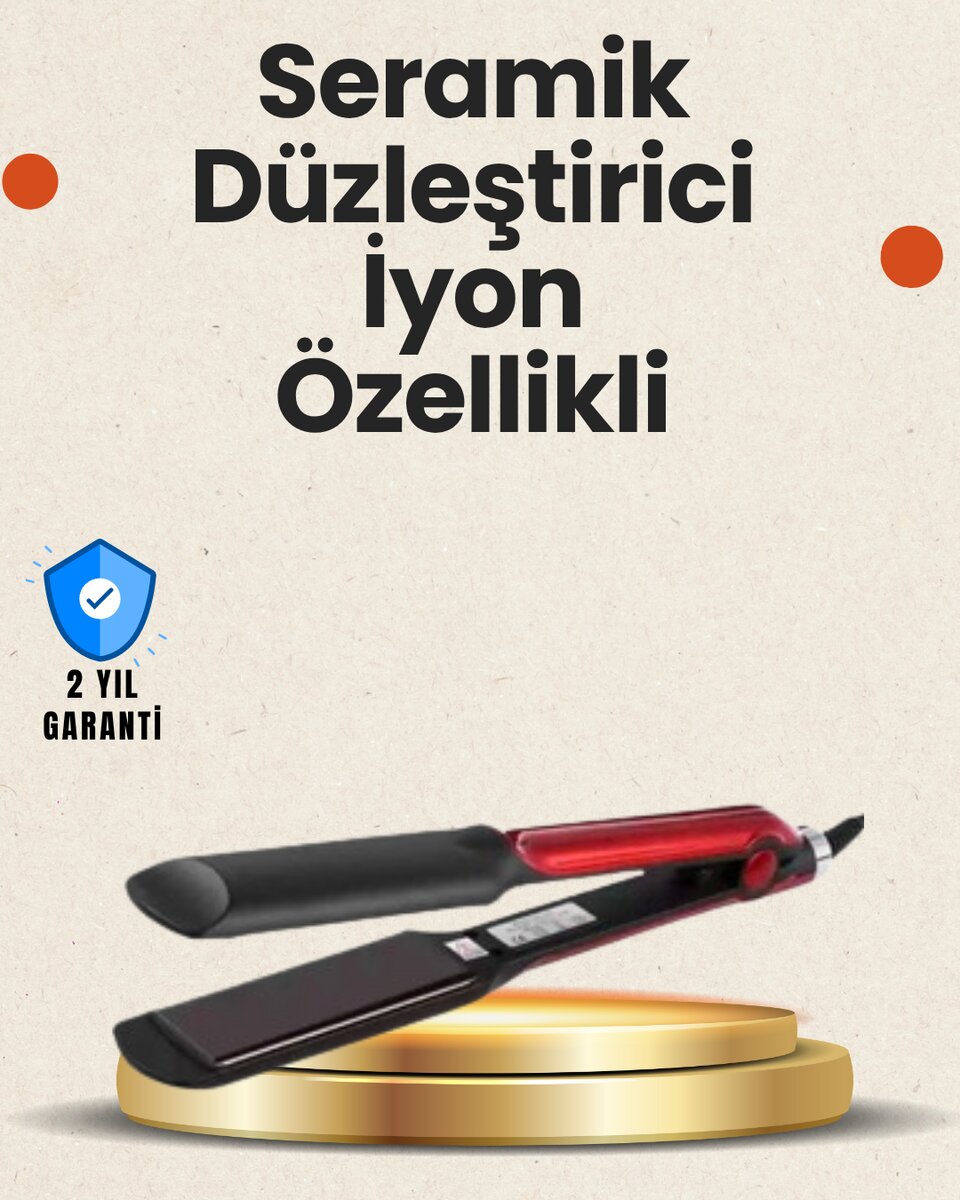 Elektriklenmeyi Azaltan İyonlu Saç Düzleştirici – Titanyum Plaka ve Şık Tasarım 1 Elektriklenmeyi Azaltan İyonlu Saç Düzleştirici – Titanyum Plaka ve Şık Tasarım