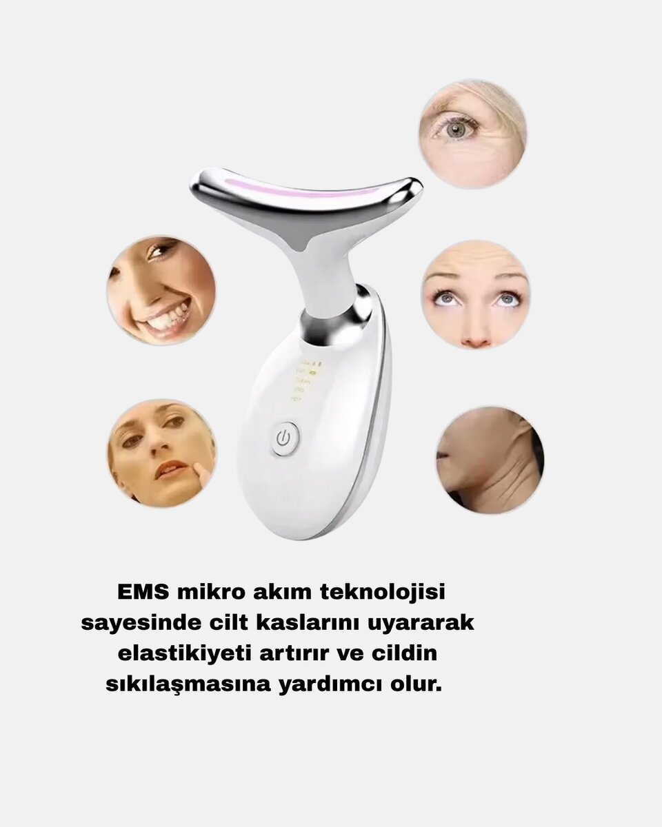 Kablosuz Şarjlı Yüz Sıkılaştırıcı Cihaz EMS Mikro Akım Anti-Aging Masaj Aleti 2 Kablosuz Şarjlı Yüz Sıkılaştırıcı Cihaz EMS Mikro Akım Anti-Aging Masaj Aleti - Görsel 2