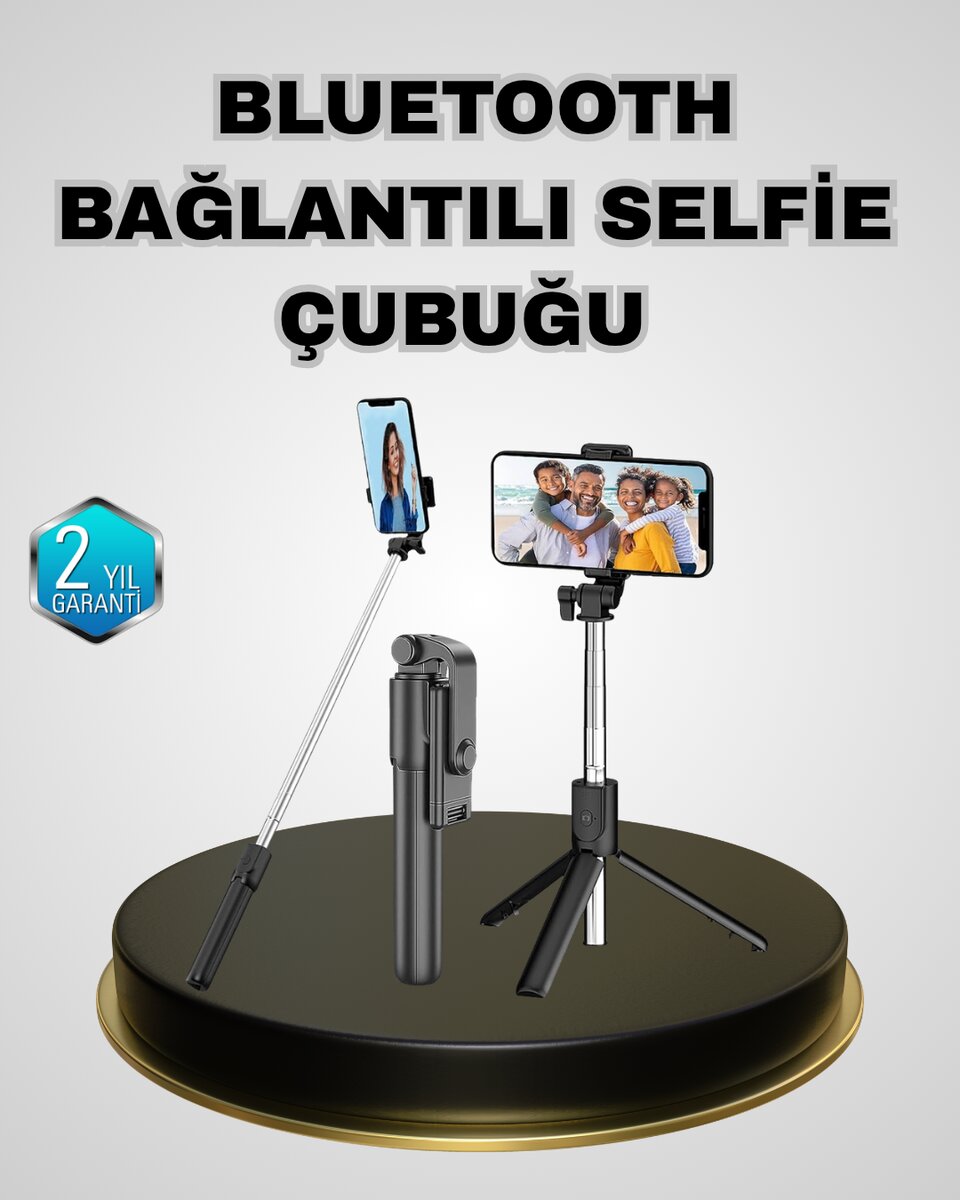 Bluetooth Selfie Çubuğu – Kablosuz Hafif ve Yüksek Çözünürlüklü Çekim İçin 1 Bluetooth Selfie Çubuğu – Kablosuz Hafif ve Yüksek Çözünürlüklü Çekim İçin