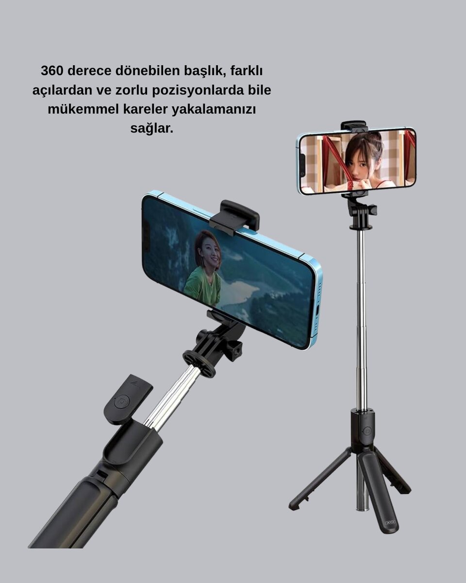 Bluetooth Selfie Çubuğu – Kablosuz Hafif ve Yüksek Çözünürlüklü Çekim İçin 2 Bluetooth Selfie Çubuğu – Kablosuz Hafif ve Yüksek Çözünürlüklü Çekim İçin - Görsel 2
