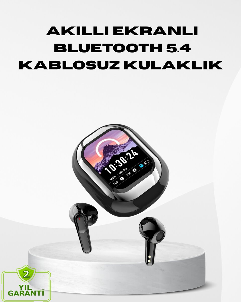 Akıllı Ekranlı Kablosuz Kulaklık – Gürültü Engelleme ve HD Ses Deneyimi 1 Akıllı Ekranlı Kablosuz Kulaklık – Gürültü Engelleme ve HD Ses Deneyimi