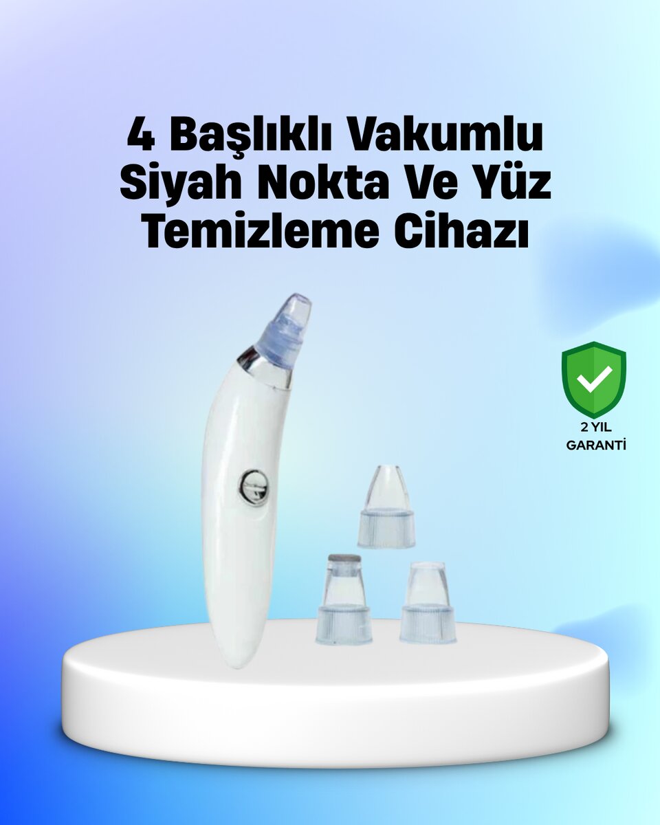 Vakum Teknolojili Siyah Nokta Temizleyici Cihaz – 4 Farklı Başlık ve Derinlemesine Gözenek Temizliği 1 Vakum Teknolojili Siyah Nokta Temizleyici Cihaz – 4 Farklı Başlık ve Derinlemesine Gözenek Temizliği
