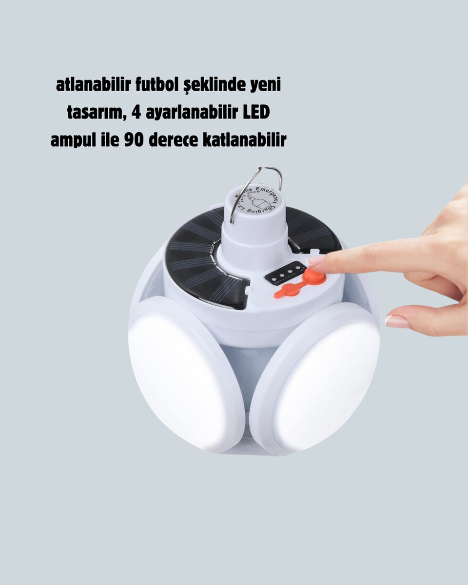 Çok Amaçlı Katlanabilir Güneş Enerjili Kamp Lambası – Masa Üstü ve Asılabilir Kullanım 4 Çok Amaçlı Katlanabilir Güneş Enerjili Kamp Lambası – Masa Üstü ve Asılabilir Kullanım - Görsel 4