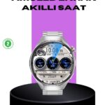 Akıllı Saat Metal Kordonlu Tam Ekran AMOLED – Arama ve Sağlık Takip Özellikli