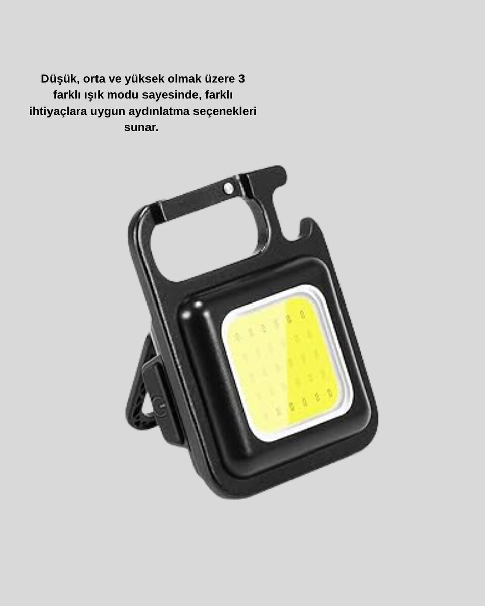 Mini 800 Lümen LED El Feneri – USB Şarjlı 3 Kademeli Işık Şişe Açacaklı Taşınabilir Tasarım 3 Mini 800 Lümen LED El Feneri – USB Şarjlı 3 Kademeli Işık Şişe Açacaklı Taşınabilir Tasarım - Görsel 3