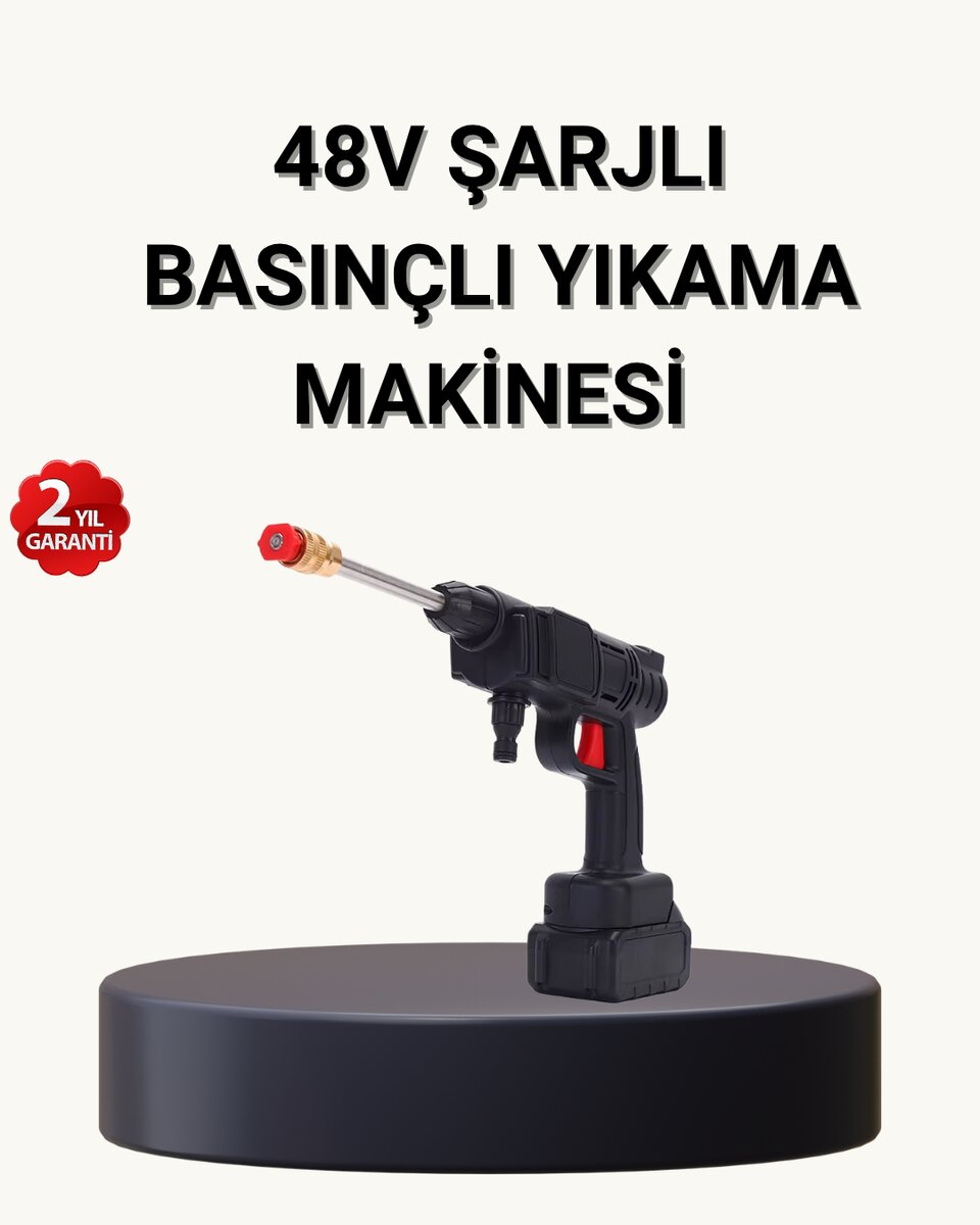 Taşınabilir Basınçlı Yıkama Makinesi – 5m Hortumlu Köpük Şişeli 48V Güçlü 1 Taşınabilir Basınçlı Yıkama Makinesi – 5m Hortumlu Köpük Şişeli 48V Güçlü