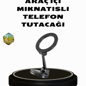 360° Dönebilen Katlanır Manyetik Araç Telefon Tutucu – MagSafe Uyumlu Kompakt ve Şık Tasarım