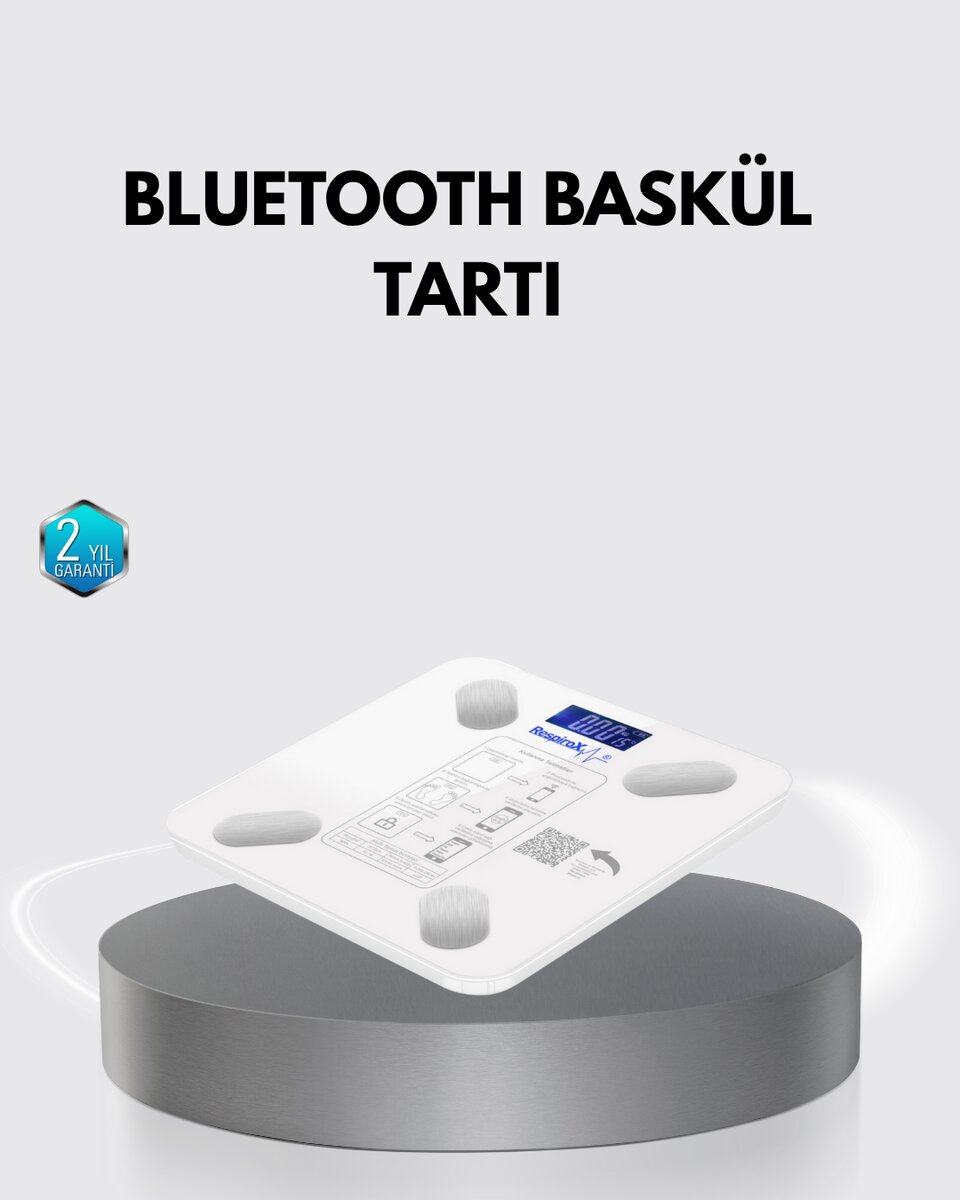 Bluetooth Akıllı Tartı – 8 Fonksiyonlu Dijital Baskül 180 kg Kapasiteli 1 Bluetooth Akıllı Tartı – 8 Fonksiyonlu Dijital Baskül 180 kg Kapasiteli