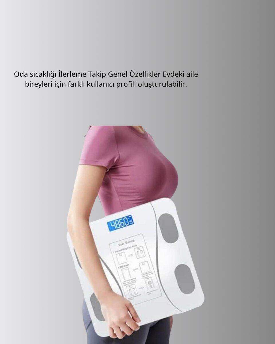 Akıllı Bluetooth Tartı – 8 Farklı Ölçüm Verisi Otomatik Kişi Tanıma 4 Akıllı Bluetooth Tartı – 8 Farklı Ölçüm Verisi Otomatik Kişi Tanıma - Görsel 4