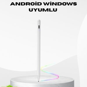 Type-C Şarjlı Dokunmatik Kalem – iPad iPhone ve Android Uyumlu Sessiz Çalışan