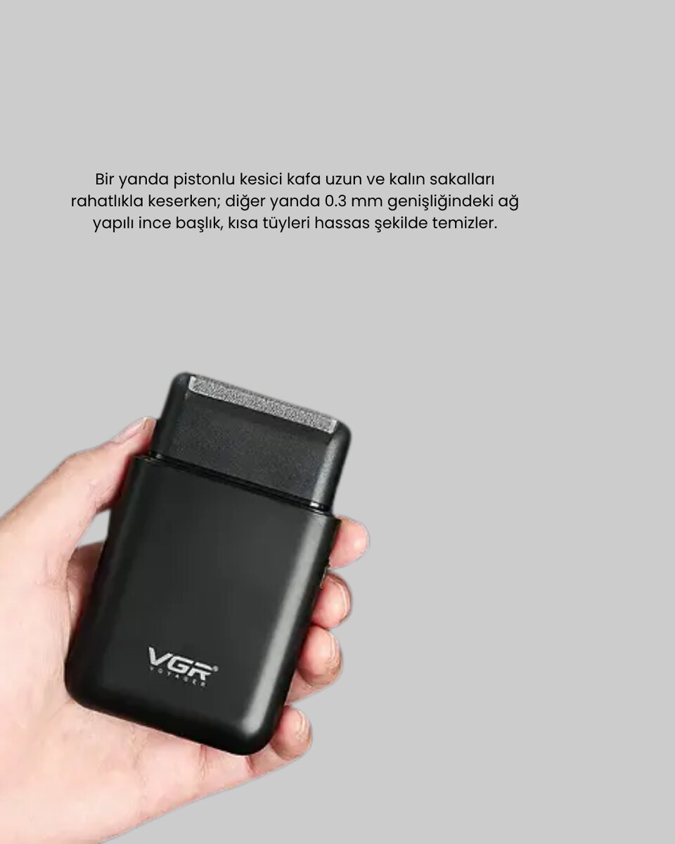 Taşınabilir Elektrikli Tıraş Makinesi USB Şarjlı 5W Motor ve 0.3 mm Hassas Kesim 2 Taşınabilir Elektrikli Tıraş Makinesi USB Şarjlı 5W Motor ve 0.3 mm Hassas Kesim - Görsel 2