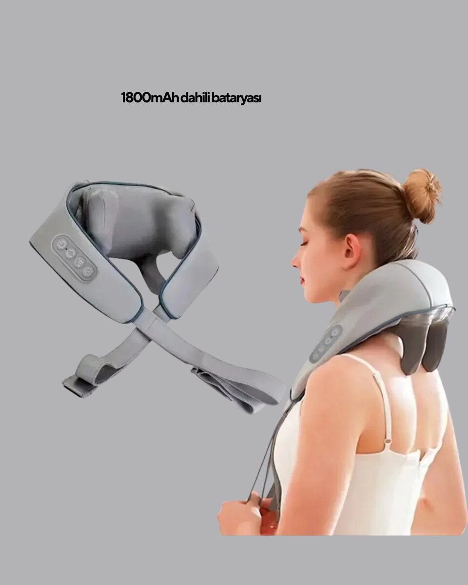 Titreşimli Boyun Masaj Cihazı Isı Terapili Şarjlı VNB-01 Ergonomik U Tasarım 2 Titreşimli Boyun Masaj Cihazı Isı Terapili Şarjlı VNB-01 Ergonomik U Tasarım - Görsel 2
