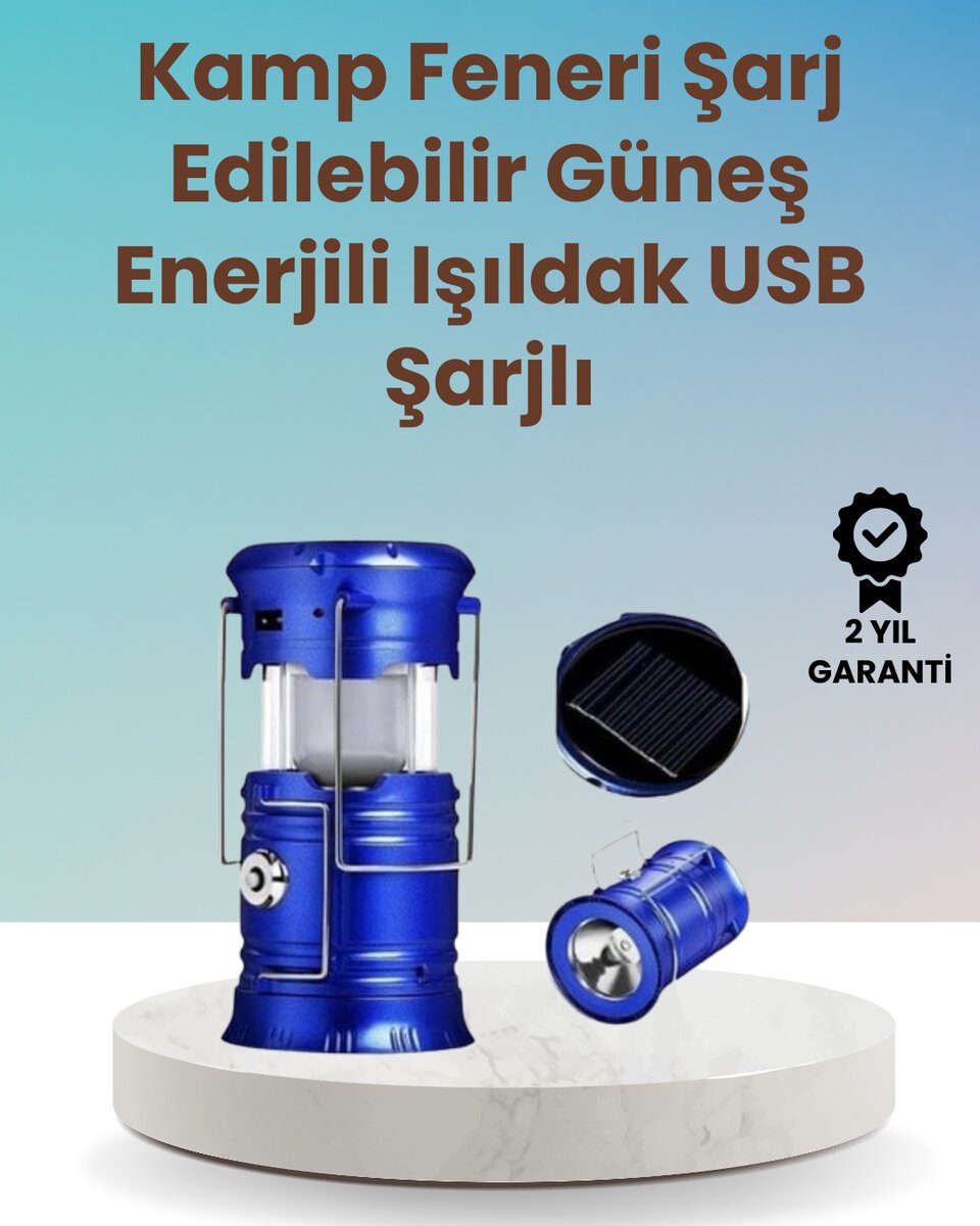 Şarj Edilebilir Güneş Enerjili Kızaklı Kamp Feneri – USB Çıkışlı Katlanabilir Dayanıklı ve Çok Fonksiyonlu 1 Şarj Edilebilir Güneş Enerjili Kızaklı Kamp Feneri – USB Çıkışlı Katlanabilir Dayanıklı ve Çok Fonksiyonlu