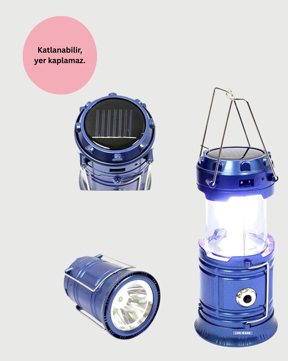 Güneş Enerjili Katlanabilir Kamp Feneri – USB Şarjlı Hafif ve Çok Fonksiyonlu 2 Güneş Enerjili Katlanabilir Kamp Feneri – USB Şarjlı Hafif ve Çok Fonksiyonlu - Görsel 2