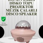 Sesle Etkileşimli Yıldız Projektörlü Gece Lambası – Bluetooth Hoparlörlü USB Girişli Dönen Okyanus