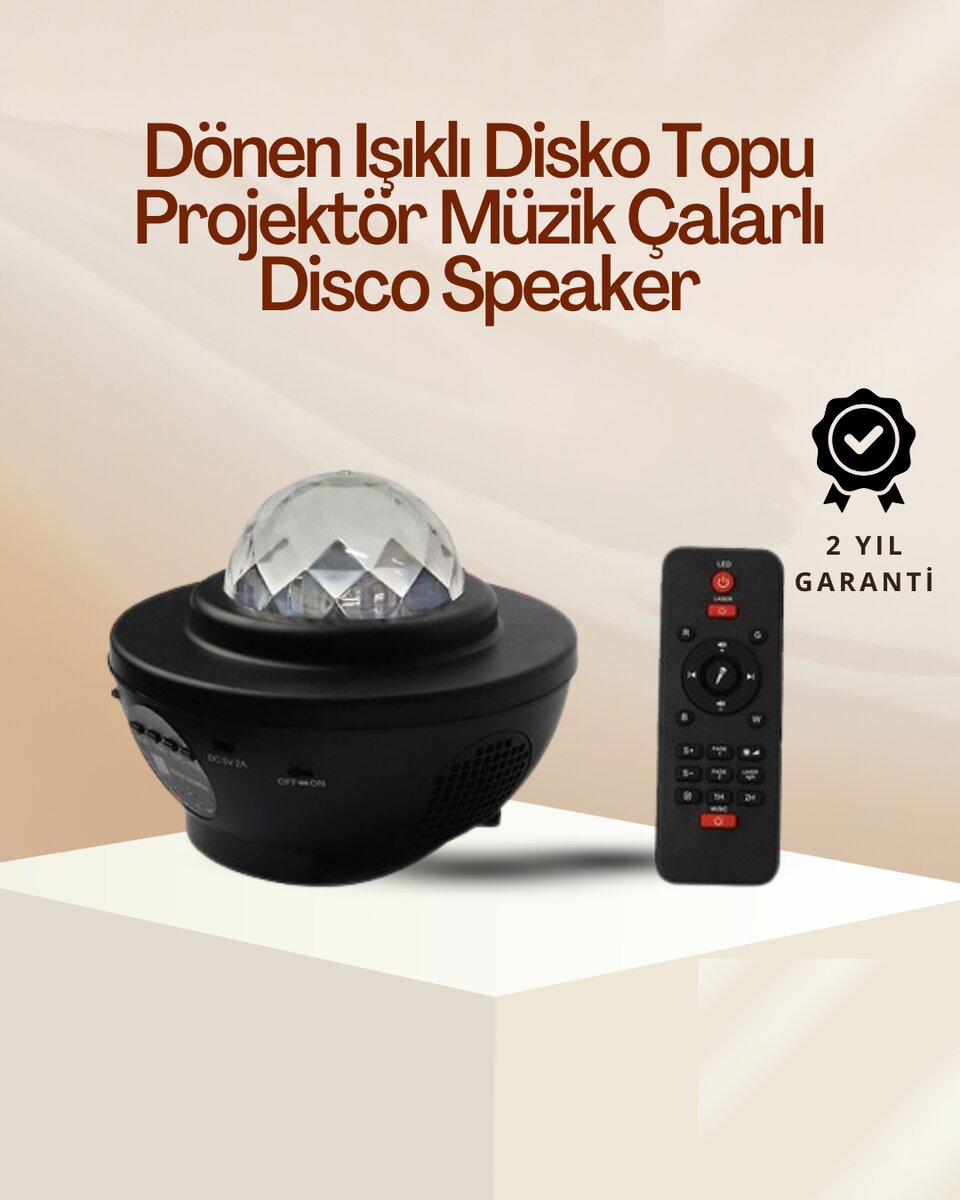 Yıldız & Okyanus Dalga Projektörü – Bluetooth / USB Hoparlörlü 1 Yıldız & Okyanus Dalga Projektörü – Bluetooth / USB Hoparlörlü