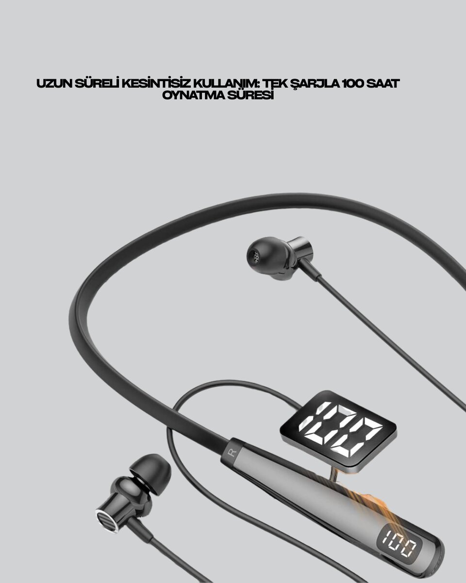 Y12 Bluetooth Boyun Bantlı Kulaklık – 100 Saat Pil Bluetooth 5.3 Dokunmatik Kontrol 4 Y12 Bluetooth Boyun Bantlı Kulaklık – 100 Saat Pil Bluetooth 5.3 Dokunmatik Kontrol - Görsel 4