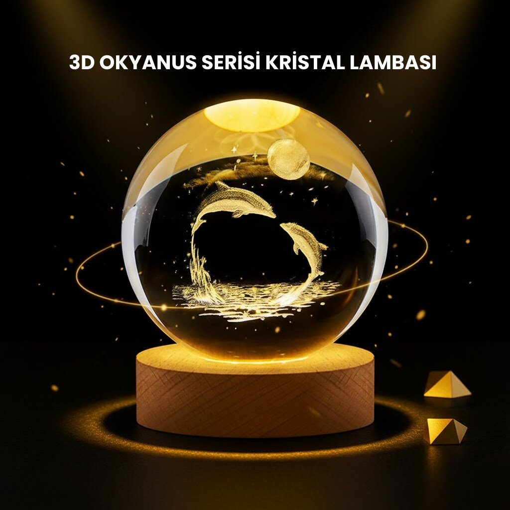 LED Işıklı Yunus Küre Ahşap Standlı Modern Dekoratif Aksesuar 1 LED Işıklı Yunus Küre Ahşap Standlı Modern Dekoratif Aksesuar