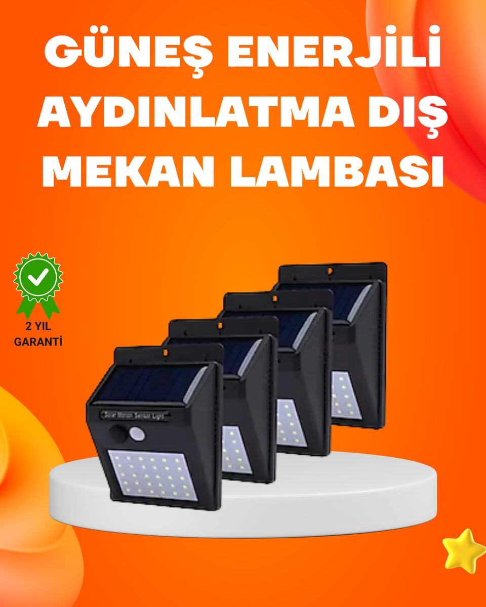 Montajlı Güneş Enerjili Duvar Tipi Aydınlatma – 8 Saat Çalışma Süresi 1 Montajlı Güneş Enerjili Duvar Tipi Aydınlatma – 8 Saat Çalışma Süresi