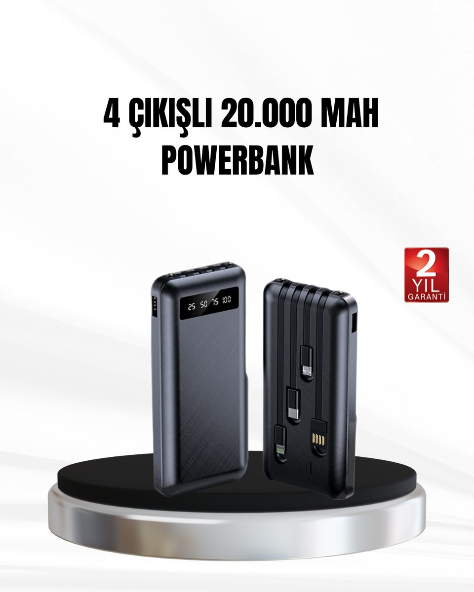 Powerbank 20000 mAh LED Fenerli ve Çoklu Güvenlik Korumasına Sahip 1 Powerbank 20000 mAh LED Fenerli ve Çoklu Güvenlik Korumasına Sahip