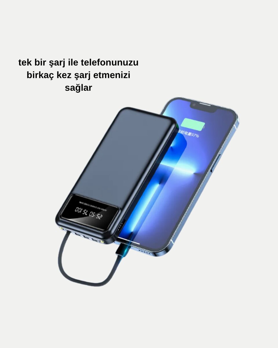 Powerbank 20000 mAh 4 Çıkışlı Hızlı Şarjlı ve LED Göstergeli 4 Powerbank 20000 mAh 4 Çıkışlı Hızlı Şarjlı ve LED Göstergeli - Görsel 4