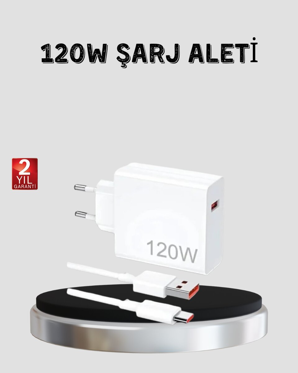120W Hızlı Şarj Başlığı Ultra Güçlü Type-C Adaptör Kablo Dahil 1 120W Hızlı Şarj Başlığı Ultra Güçlü Type-C Adaptör Kablo Dahil