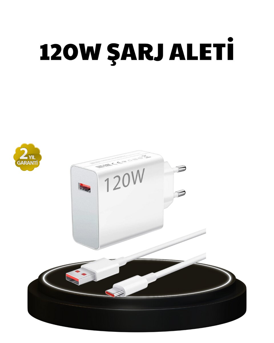 120W Ultra Hızlı Şarj Adaptörü USB-C Destekli Güçlü Şarj Teknolojisi 1 120W Ultra Hızlı Şarj Adaptörü USB-C Destekli Güçlü Şarj Teknolojisi