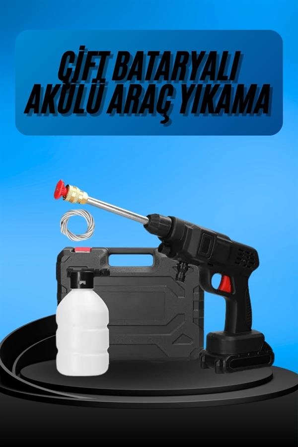 Akülü Oto Araç Yıkama Yüksek Basınçlı Araba Yıkama Makinesi Şarjlı 2 Akülü Oto Araç Yıkama Yüksek Basınçlı Araba Yıkama Makinesi Şarjlı - Görsel 2