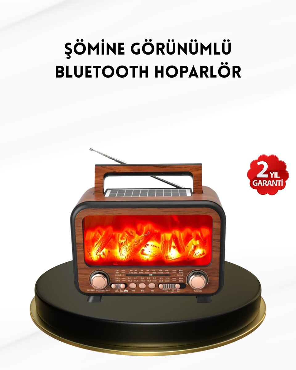 Alev Işığı Efektli Solar Bluetooth Hoparlör Radyo Destekli Taşınabilir Model 1 Alev Işığı Efektli Solar Bluetooth Hoparlör Radyo Destekli Taşınabilir Model