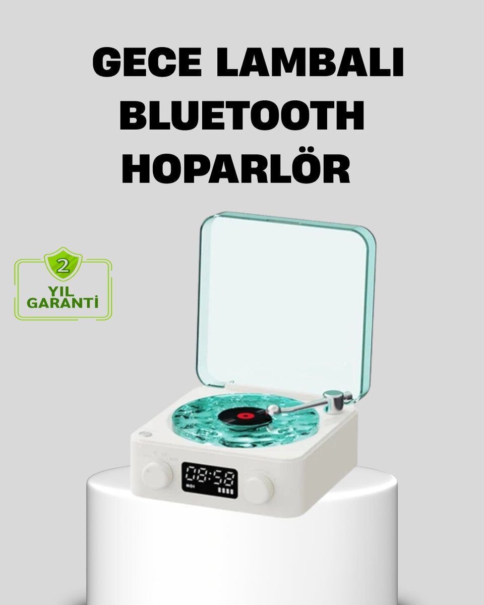 Gece Lambası Stereo Bluetooth Hoparlör Dijital Saatli Vintage Tasarım Çok Fonksiyonlu 1 Gece Lambası Stereo Bluetooth Hoparlör Dijital Saatli Vintage Tasarım Çok Fonksiyonlu