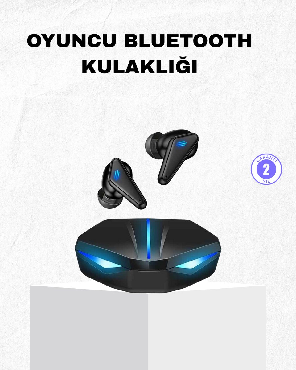 Oyuncu Bluetooth Kulaklık Tam Kablosuz Stereo LED Işıklı 1 Oyuncu Bluetooth Kulaklık Tam Kablosuz Stereo LED Işıklı