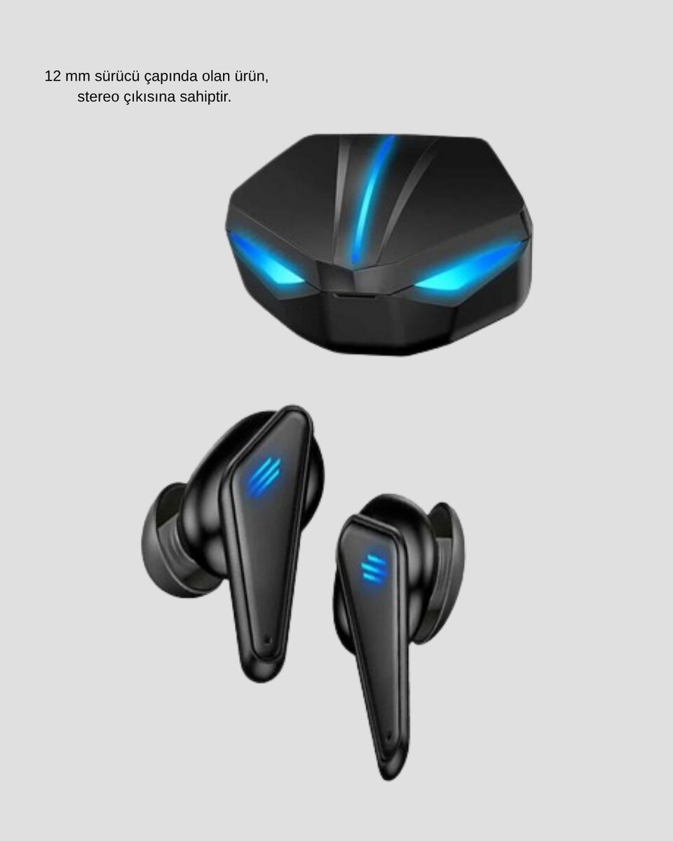 Oyuncu Bluetooth Kulaklık Tam Kablosuz Stereo LED Işıklı 2 Oyuncu Bluetooth Kulaklık Tam Kablosuz Stereo LED Işıklı - Görsel 2