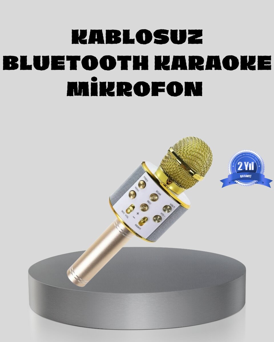 Bluetooth Karaoke Mikrofon Şarjlı Uzun Pil Ömürlü Çok Fonksiyonlu 1 Bluetooth Karaoke Mikrofon Şarjlı Uzun Pil Ömürlü Çok Fonksiyonlu
