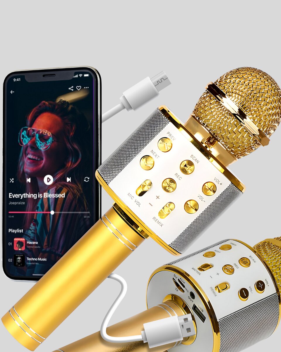 Bluetooth Karaoke Mikrofon Şarjlı Uzun Pil Ömürlü Çok Fonksiyonlu 4 Bluetooth Karaoke Mikrofon Şarjlı Uzun Pil Ömürlü Çok Fonksiyonlu - Görsel 4