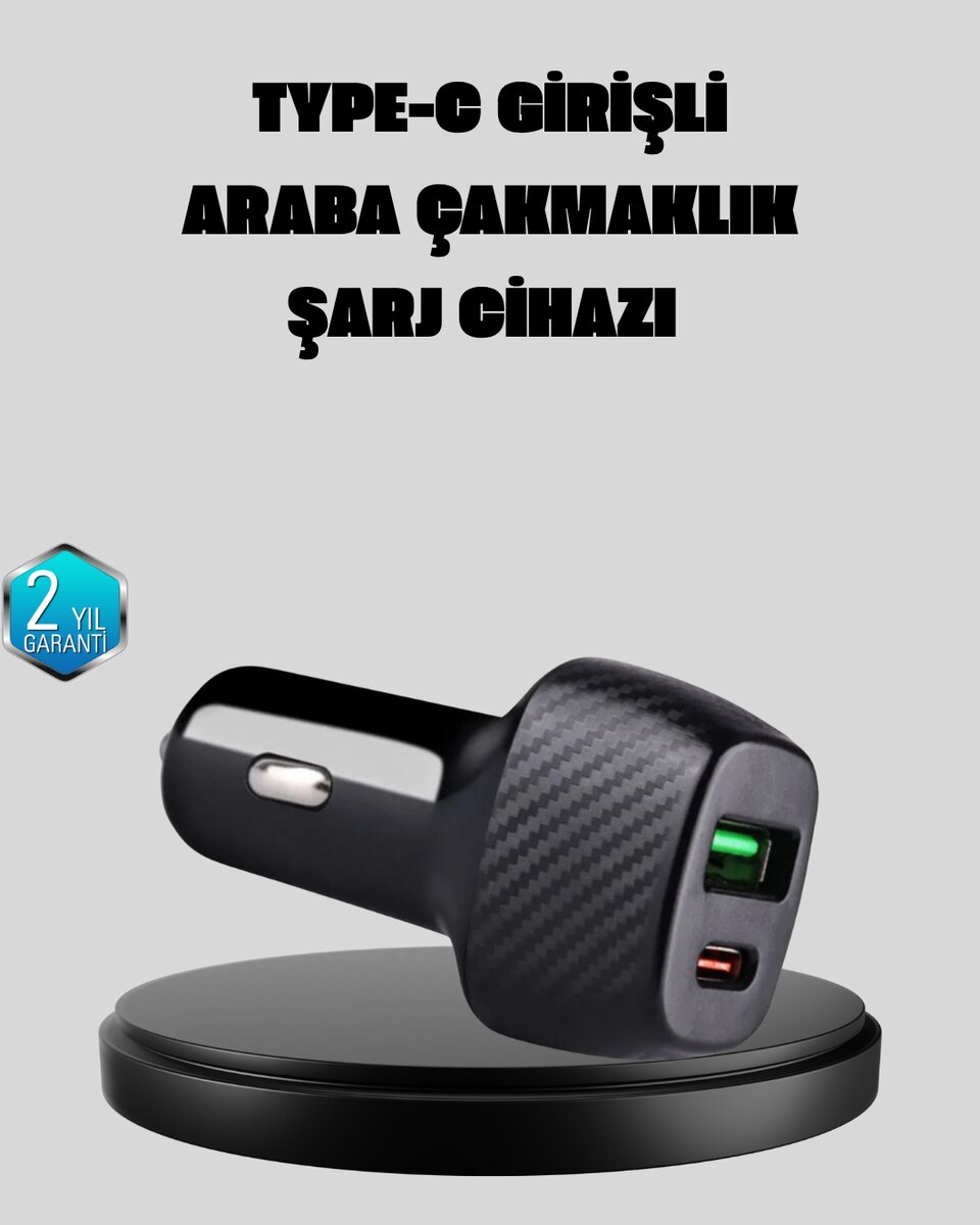 PD Destekli 38W Araç Şarj Başlığı Type-C + USB Çift Çıkış Hızlı Şarj 1 PD Destekli 38W Araç Şarj Başlığı Type-C + USB Çift Çıkış Hızlı Şarj
