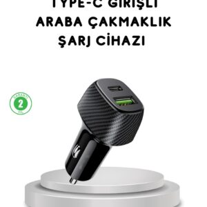 38W Araç Şarj Cihazı Type-C PD USB Hızlı Şarj Çift Port