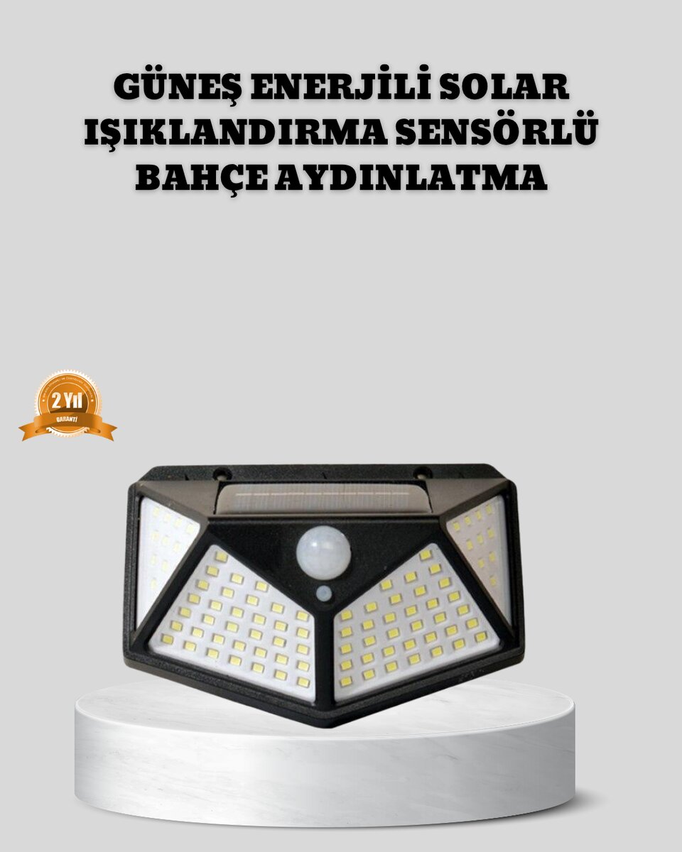 Güneş Enerjili Aydınlatma 100 LED Sensörlü Solar Dış Mekan Lamba 1 Güneş Enerjili Aydınlatma 100 LED Sensörlü Solar Dış Mekan Lamba