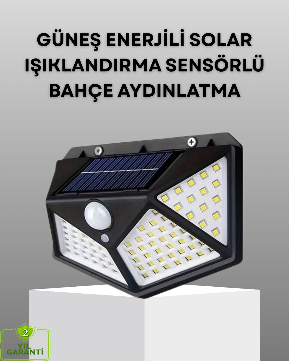 100 LED Solar Lamba Hareket Algılamalı Bahçe Duvar Dış Mekan Aydınlatma 1 100 LED Solar Lamba Hareket Algılamalı Bahçe Duvar Dış Mekan Aydınlatma