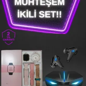 Haydiburaya 10 Kadınlar İçin Dokunmatik Ekran Akıllı Saat ve Gamer Kablosuz Bluetooth Kulaklık ANC Özelliği